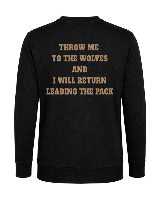 Titan Pack Leader Crewneck by BD WEAR, close-up of navy blue crewneck sweatshirt with logo detail and textured fabric.