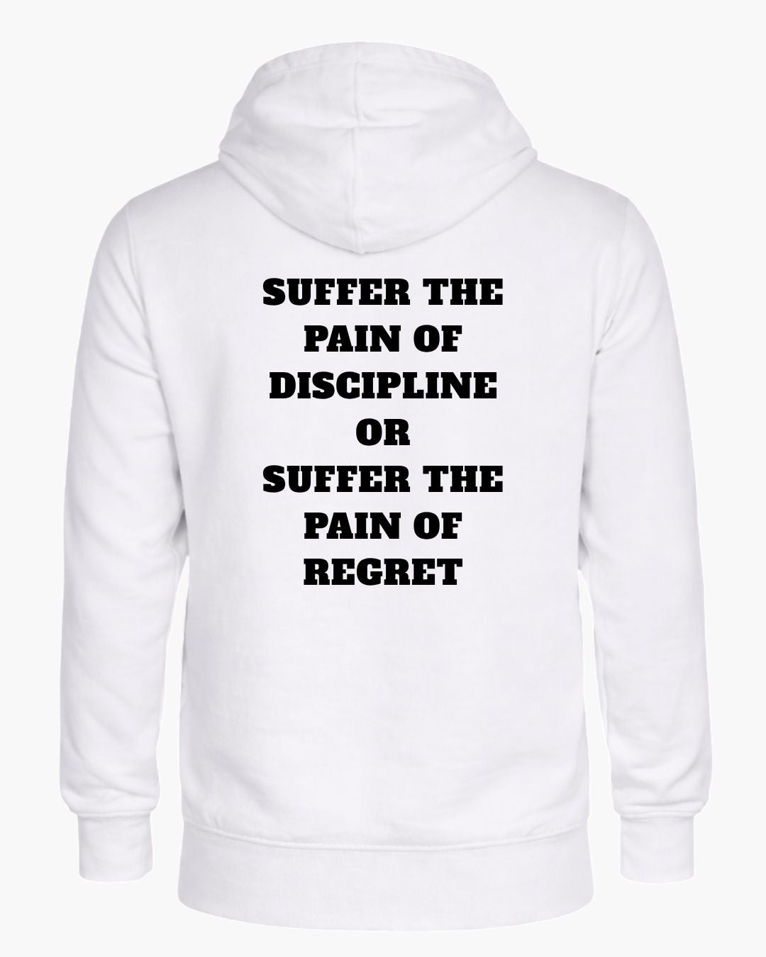 Black Titan Discipline Zip Hoodie by BD WEAR with front zipper, adjustable drawstrings, and logo on chest, casual streetwear style.
