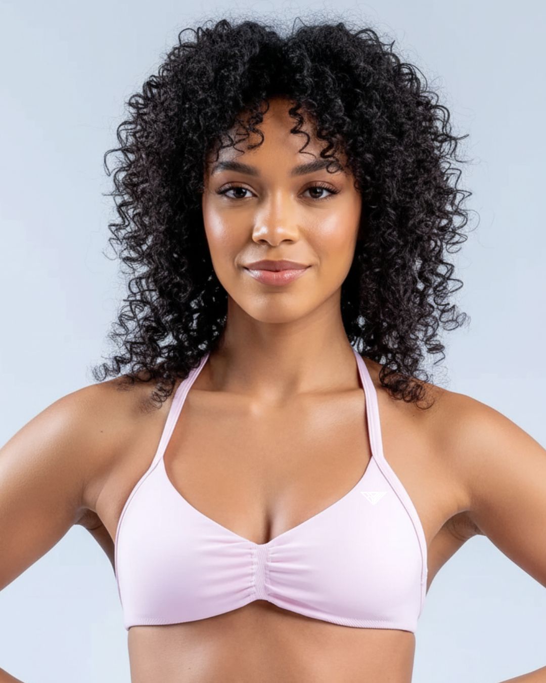 BD WEAR Alia Halter Sports Bra in black, featuring supportive halter design and breathable fabric for active wear.