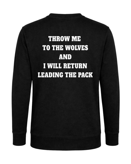 BD WEAR Titan Pack Leader crewneck sweatshirt in black, featuring a comfortable fit and bold graphic design.