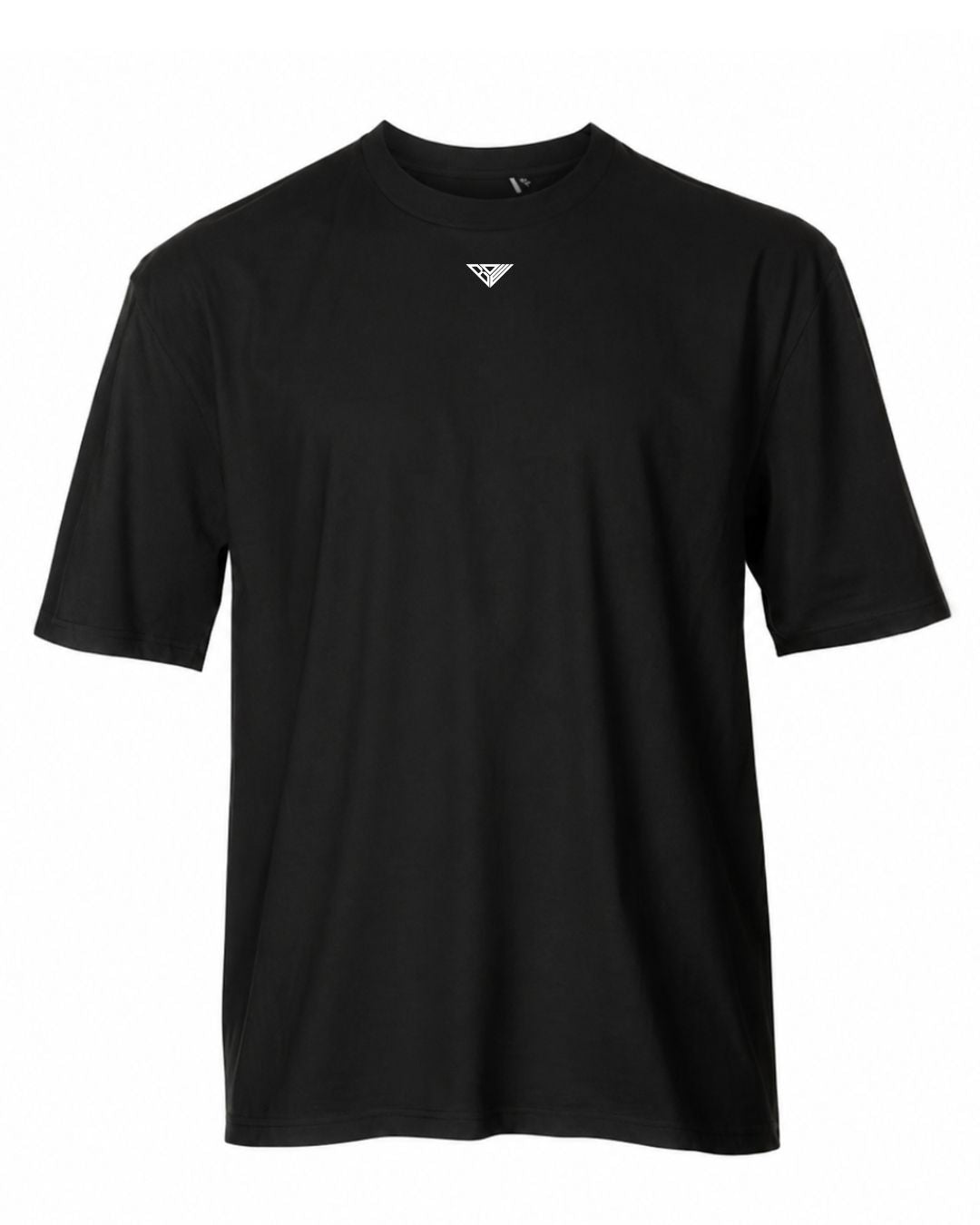 BD WEAR Titan Essential Oversized T-shirt in black, featuring a relaxed fit and soft cotton fabric, shown on a model.