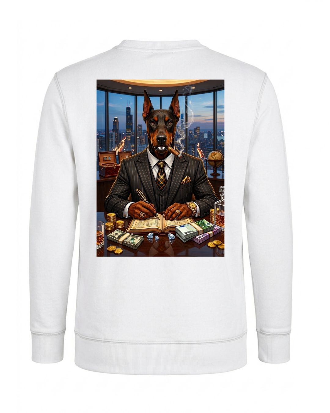 BD WEAR Titan Boss Crewneck in black, featuring a comfortable fit with bold graphic design on the front.