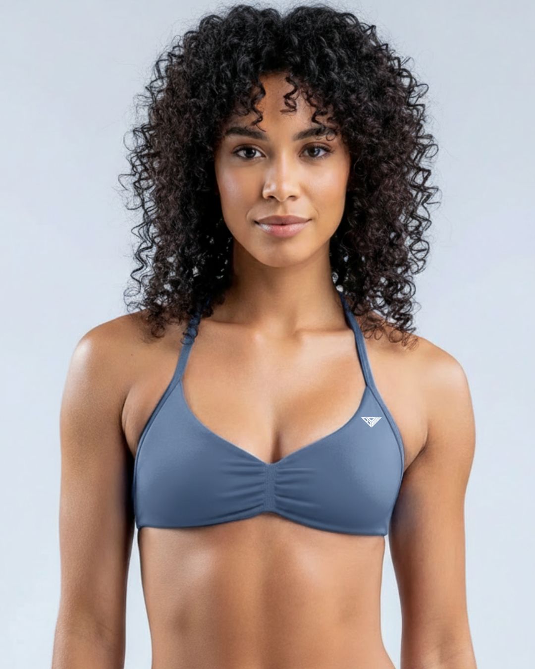 BD WEAR Alia Halter Sports Bra in black, featuring supportive halter design and breathable fabric for activewear.