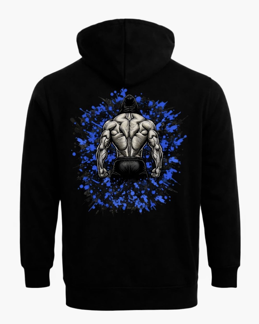 BD WEAR Titan Iron Back Zip Hoodie featuring a front zipper and graphic design on the back, made from comfortable, durable fabric.