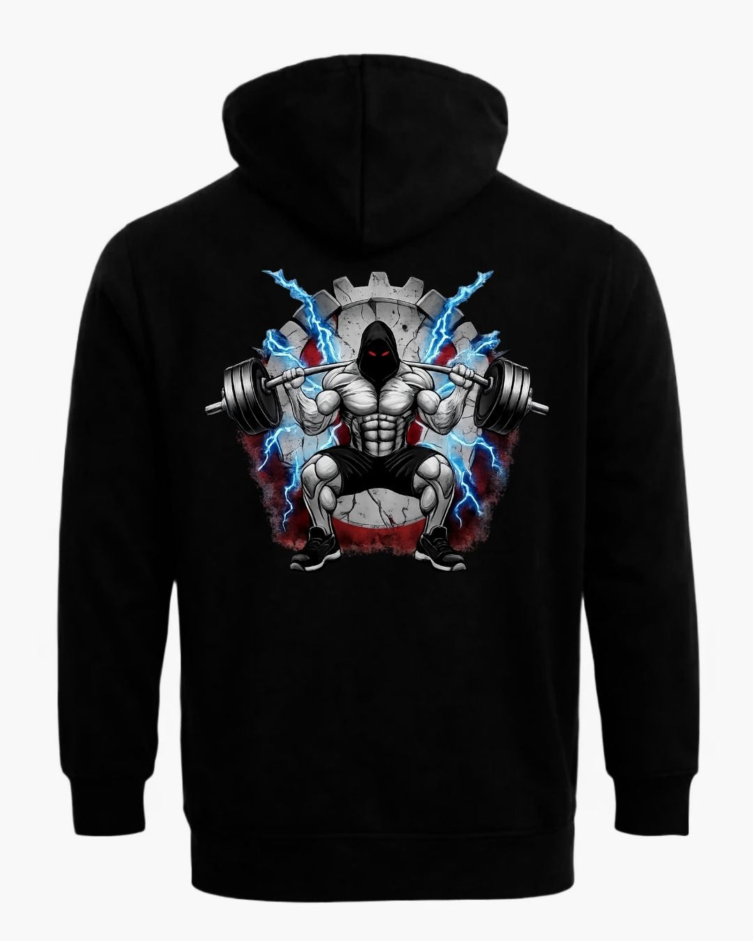 Black Titan Squat Zip Hoodie by BD WEAR with front zipper and adjustable drawstrings, casual athletic style.