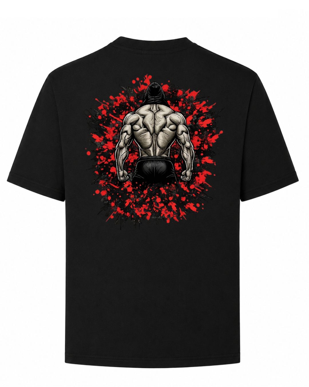 BD WEAR Titan Iron Back oversized T-shirt featuring a bold graphic design on the front and back, casual streetwear style.