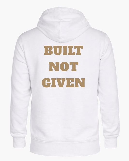 BD WEAR Titan Built Not Given Zip Hoodie shown in black with front zipper and drawstring hood, casual athletic style.