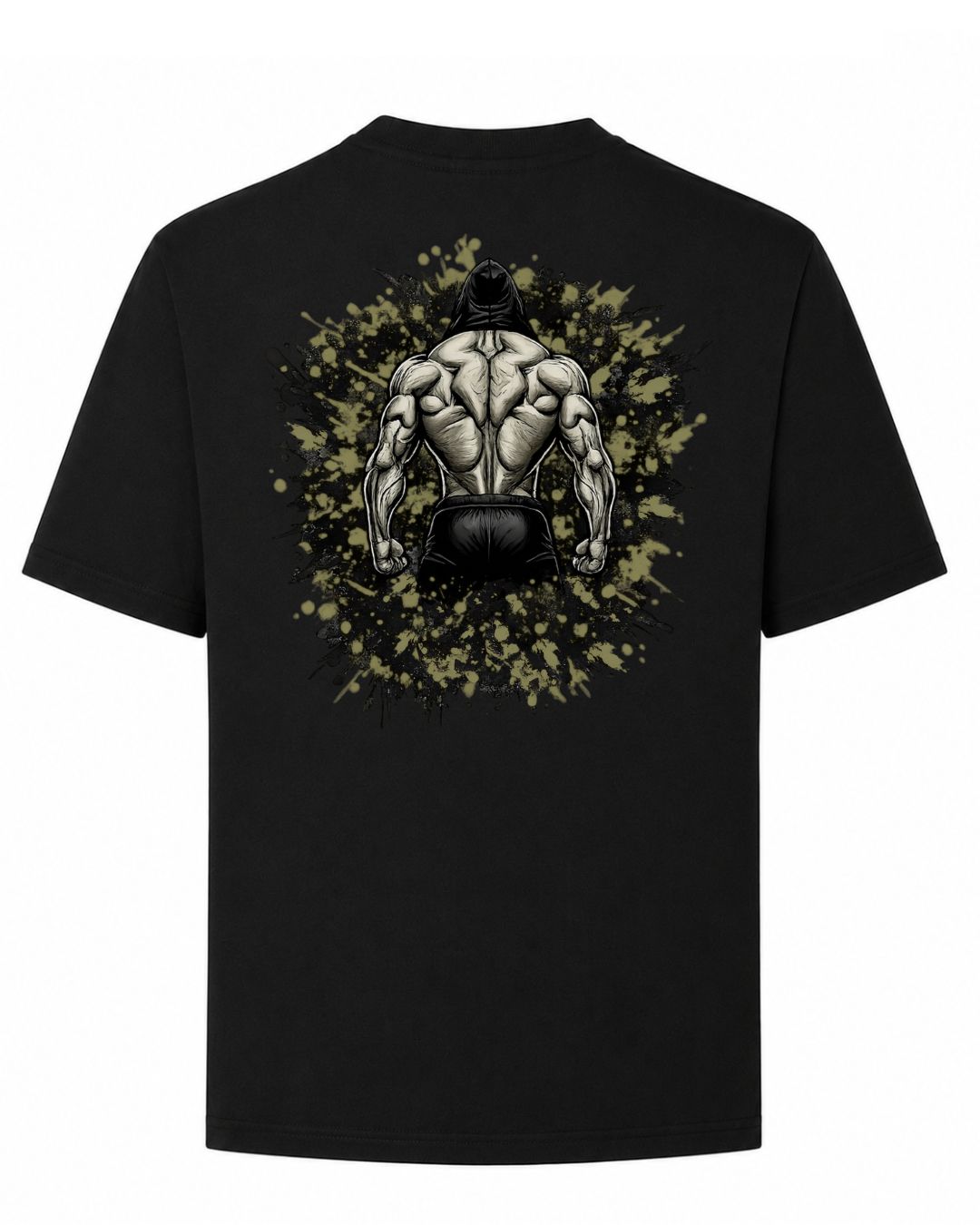 BD WEAR Titan Iron Back oversized T-shirt with bold graphic design and relaxed fit, displayed on a mannequin.