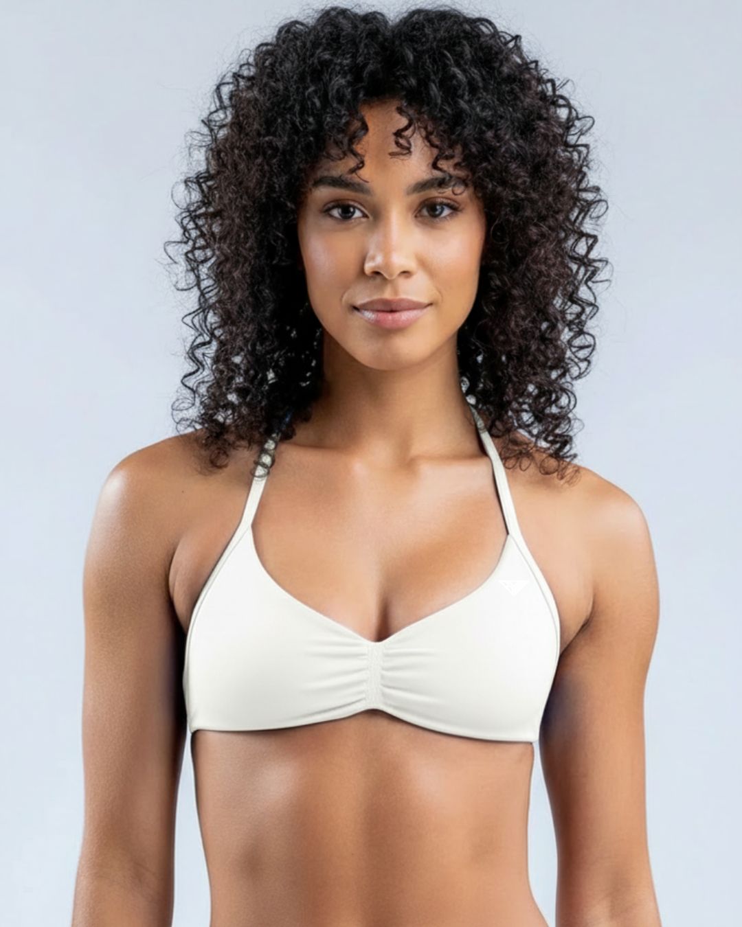 BD WEAR Alia Halter Sports Bra in black, featuring a supportive halter design with breathable fabric for activewear.