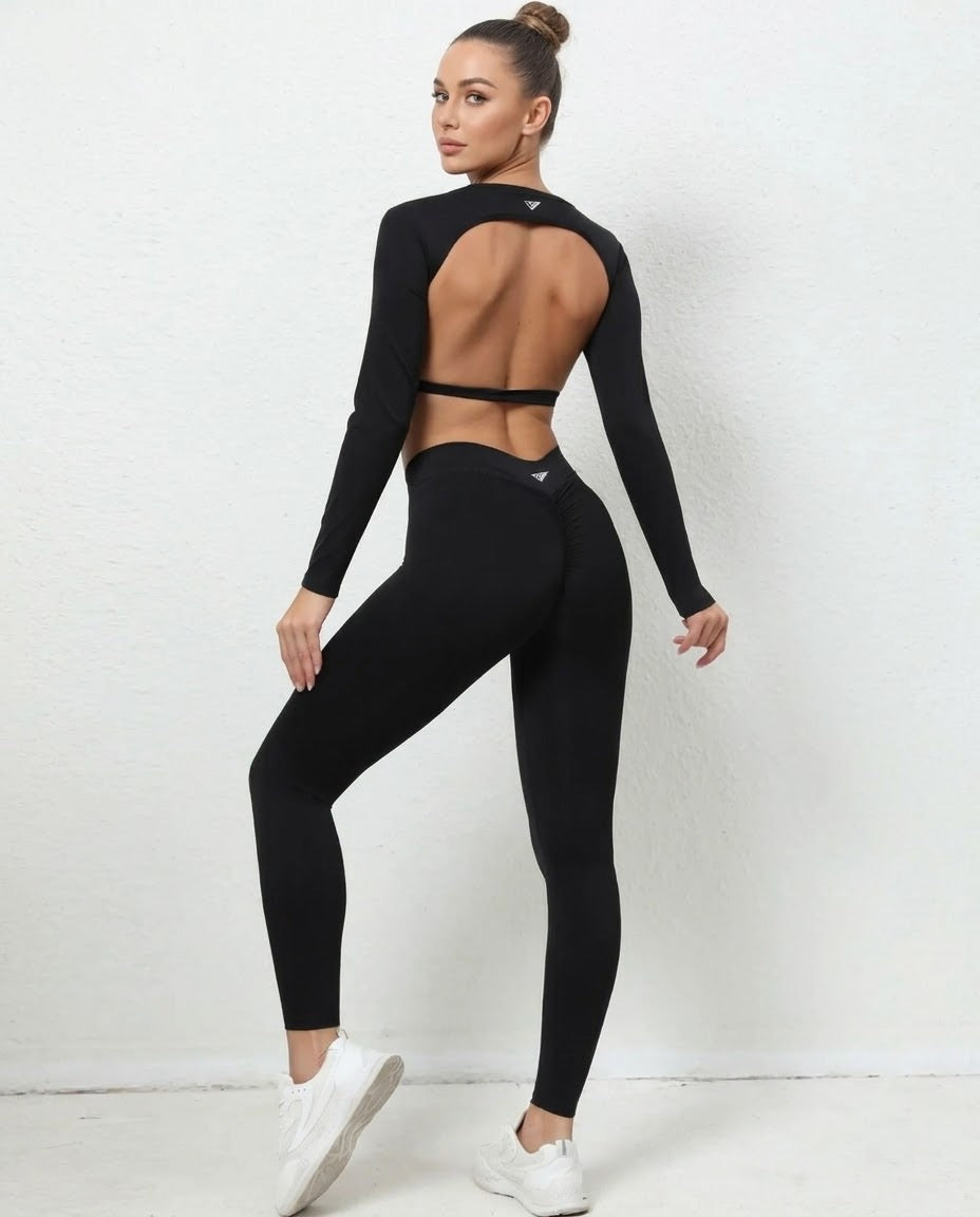 Black leggings set by BD WEAR featuring a fitted, stylish design perfect for activewear or casual outfits.