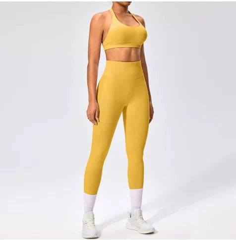 BD WEAR Aura Halter Leggings Set featuring a stylish halter top and matching leggings, perfect for active or casual wear.